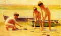 Niños jugando con cangrejos barco Thomas Pollock Anshutz